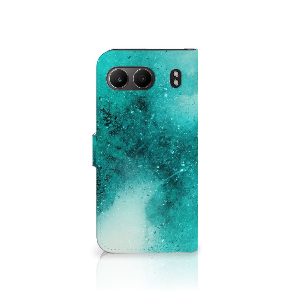 OnePlus Nord 4 Hoesje Painting Blue bookcase design blauw aanzicht