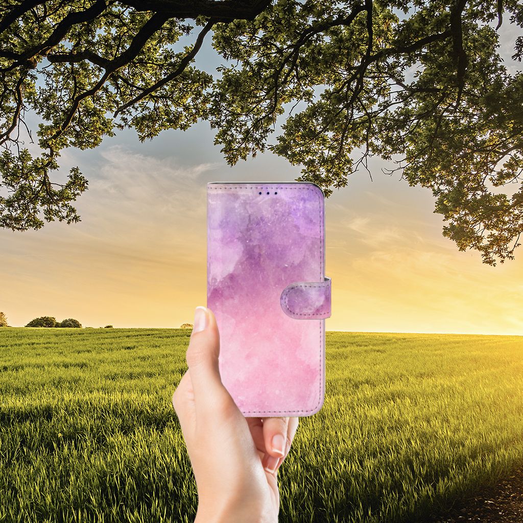 Hoesje OnePlus Nord CE 2 Pink Purple Paint boekcase roze paars landschap