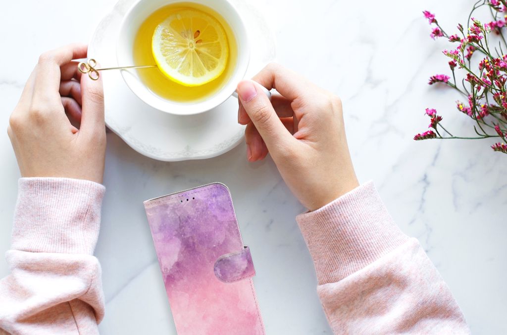 Hoesje Samsung Galaxy A40 Pink Purple Paint