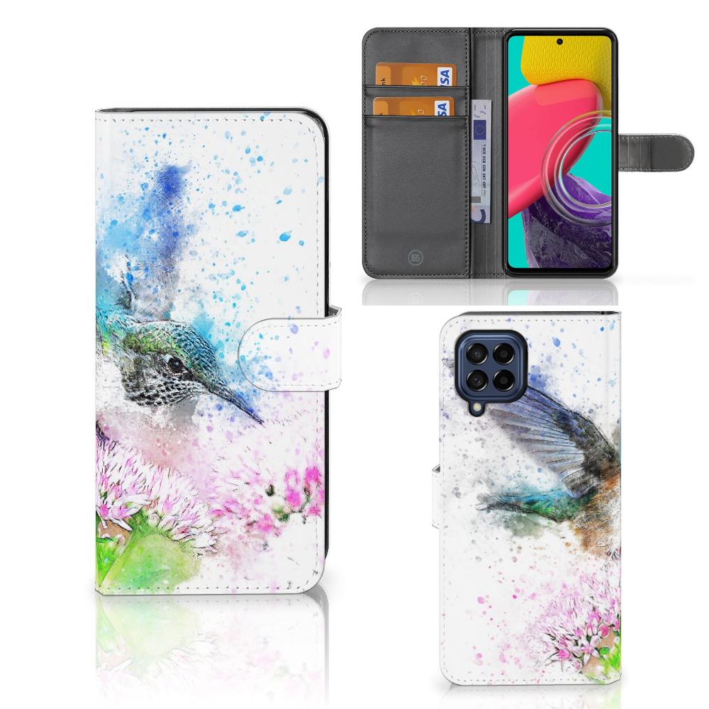 Samsung Galaxy M53 hoesje Vogel voorkant zijkant binnenkant