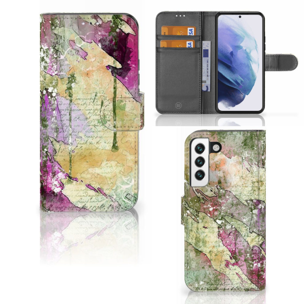 Samsung Galaxy S22 Hoesje Letter Painting voorkant binnenkant achterkant