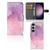 Hoesje Samsung Galaxy S24 Plus Pink Purple Paint bookcase model roze paars aanzicht