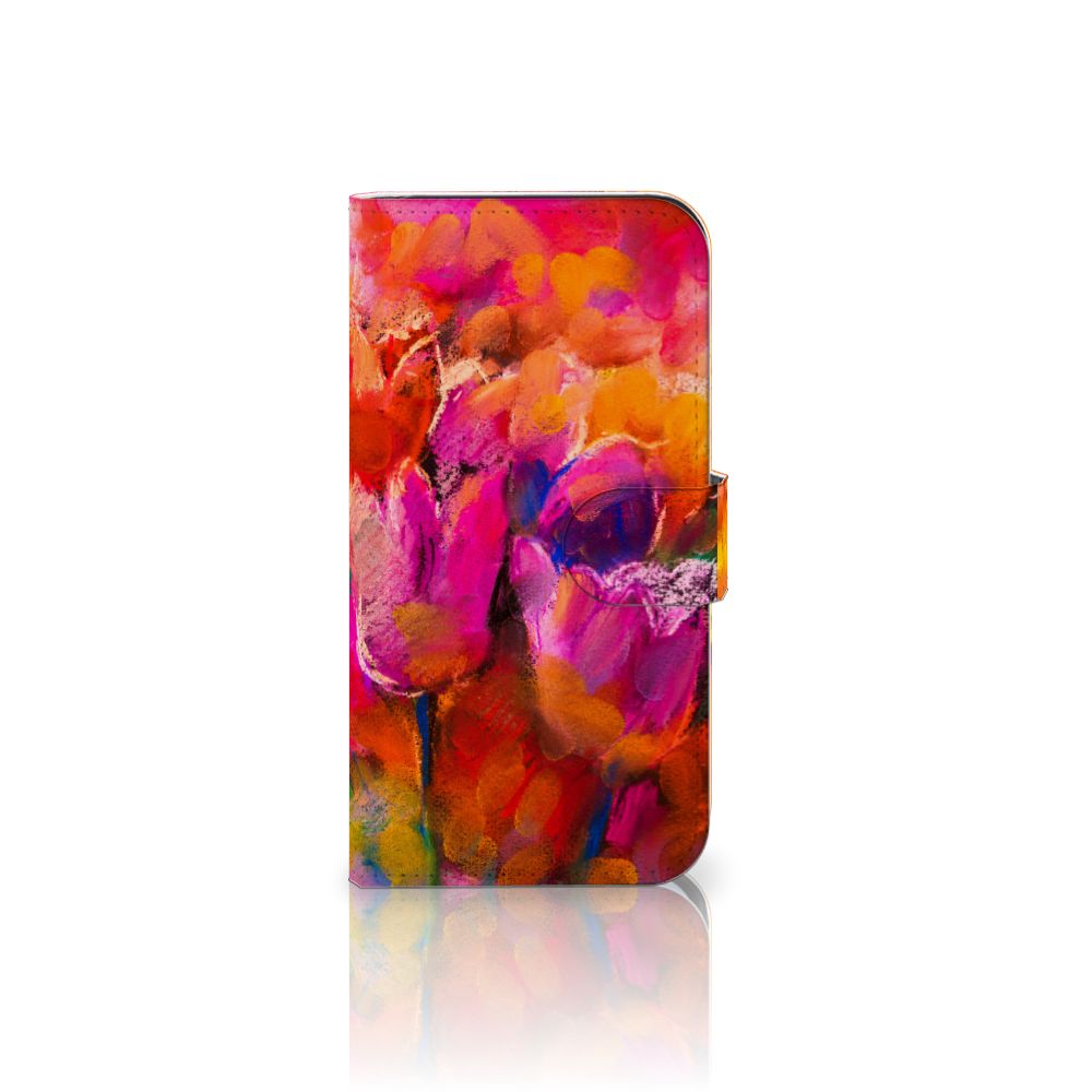 Hoesje Samsung Galaxy S25 Tulips telefoonhoesje tulpen design kleurrijk aanzicht