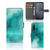 Sony Xperia 10 V Hoesje Painting Blue Voor- en Achteraanzicht en Interieur met Pasjeshouders.