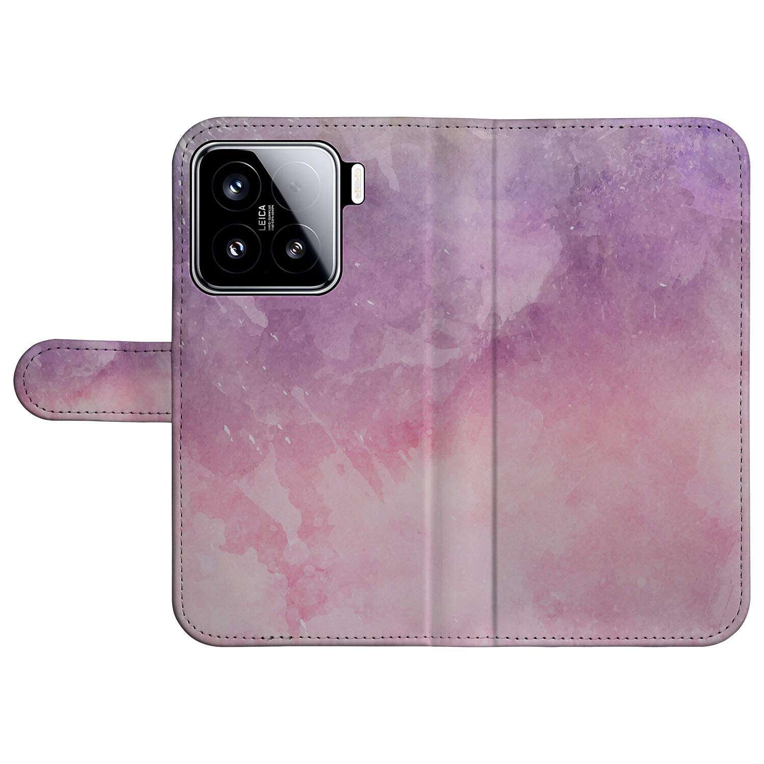 Hoesje Xiaomi 15 Pink Purple Paint book case roze paarse verf voorkant