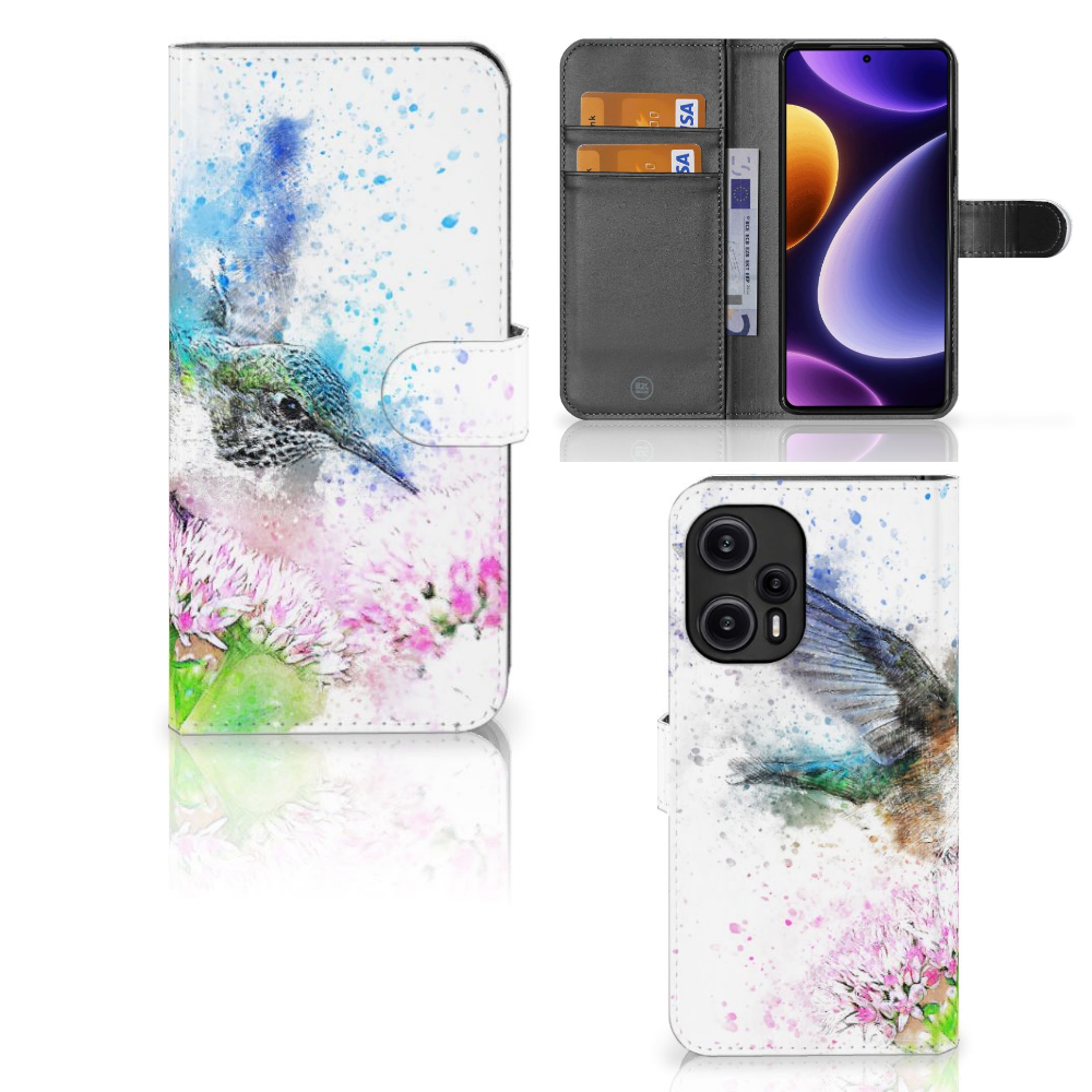 Hoesje Xiaomi Poco F5 Vogel design kolibrie aanzicht