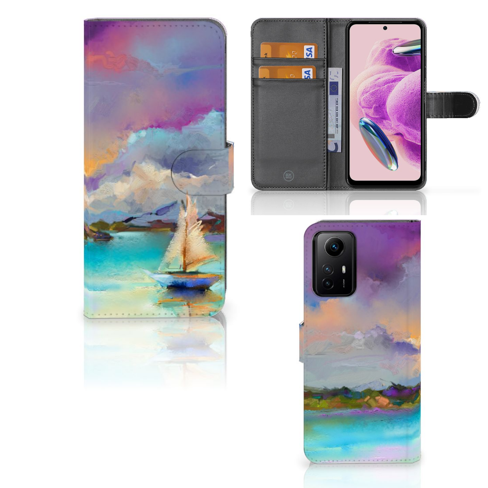 Hoesje Xiaomi Redmi Note 12S Boat designnaam artistiek aanzicht