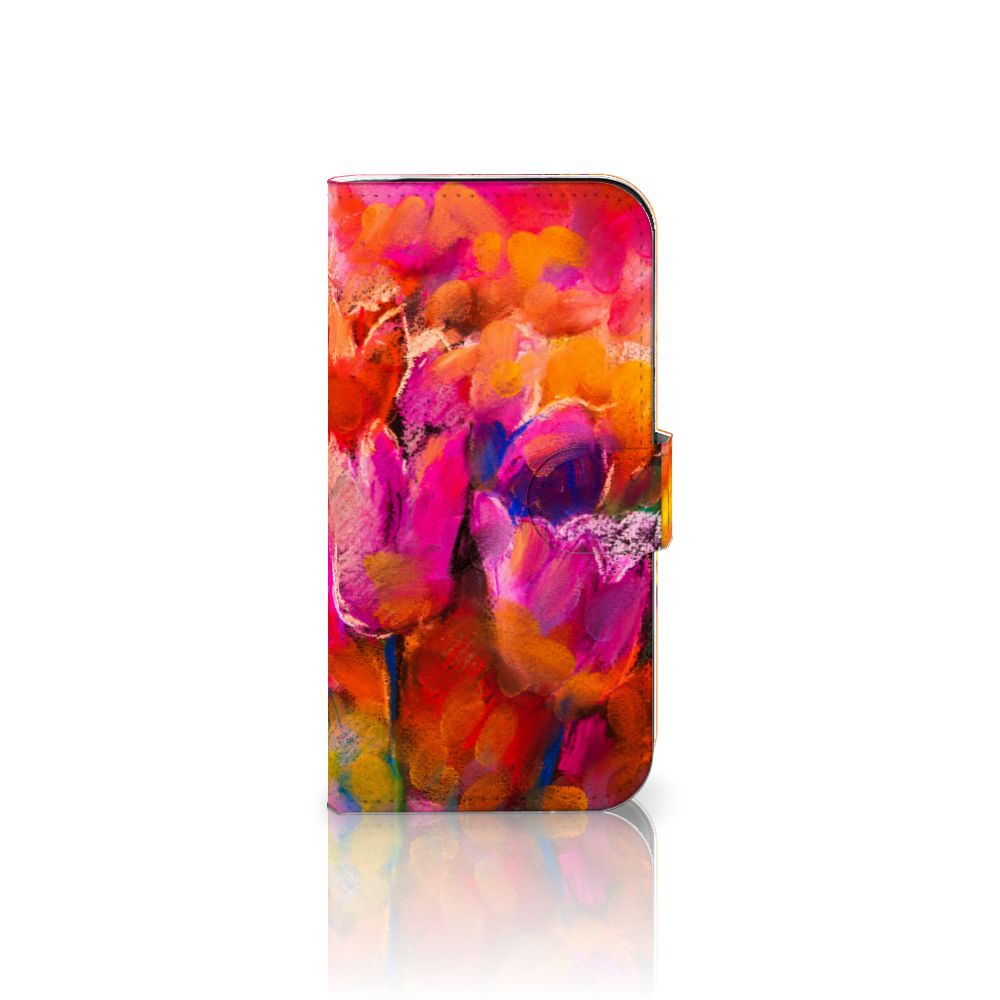 Hoesje iPhone 16 Pro Tulips telefoonhoesje kleurrijk ontwerp tulpen aanzicht