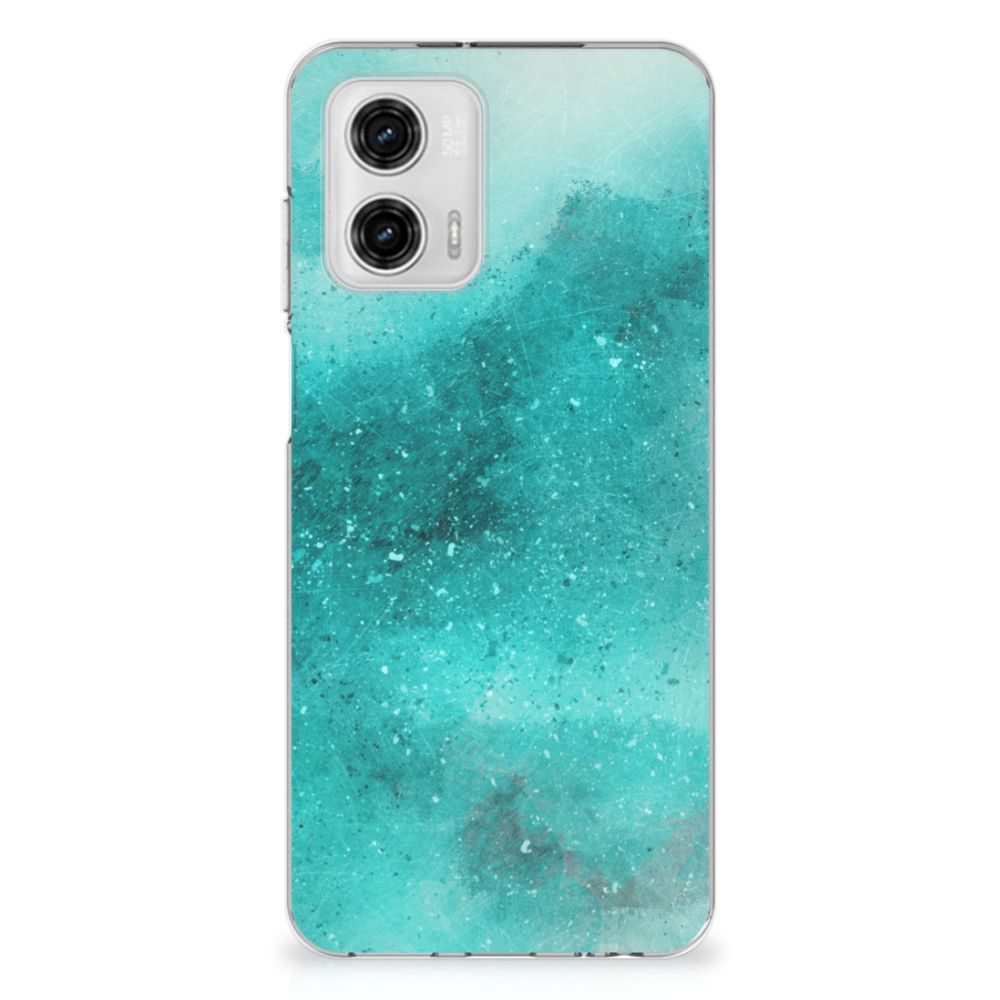 Hoesje maken Motorola Moto G73 Painting Blue achterkant