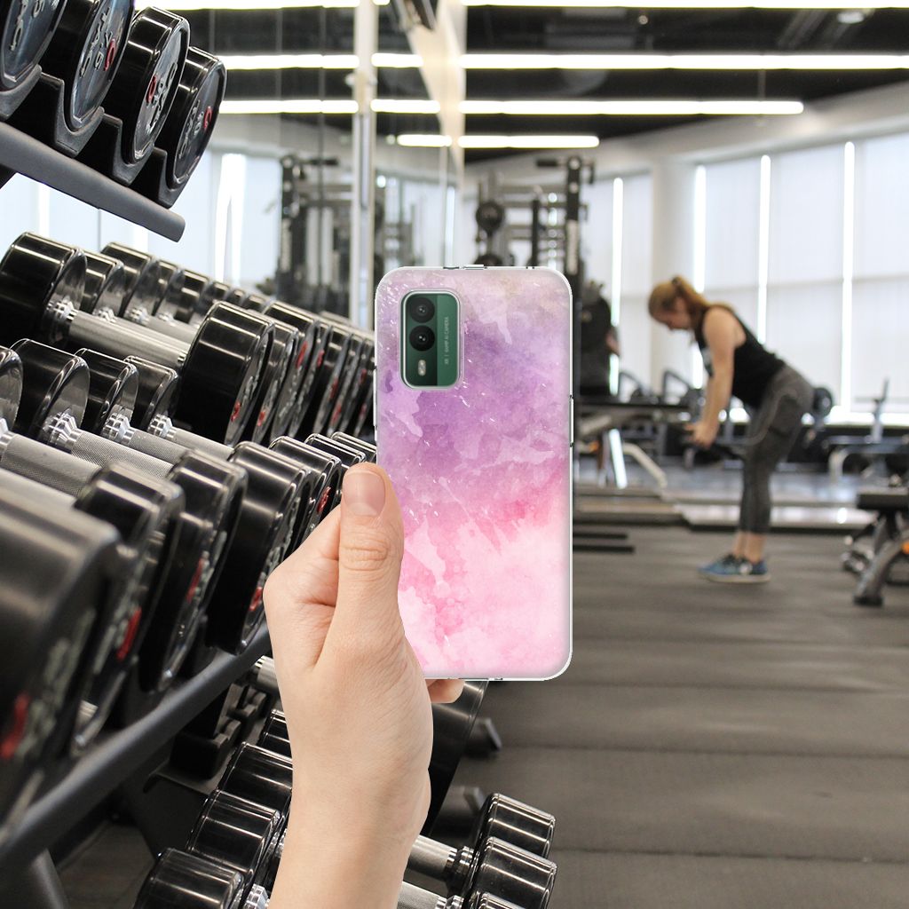Hoesje maken Nokia XR21 Pink Purple Paint, stijlvol en duurzaam design met prachtige uitstraling đ, perfect cadeau!