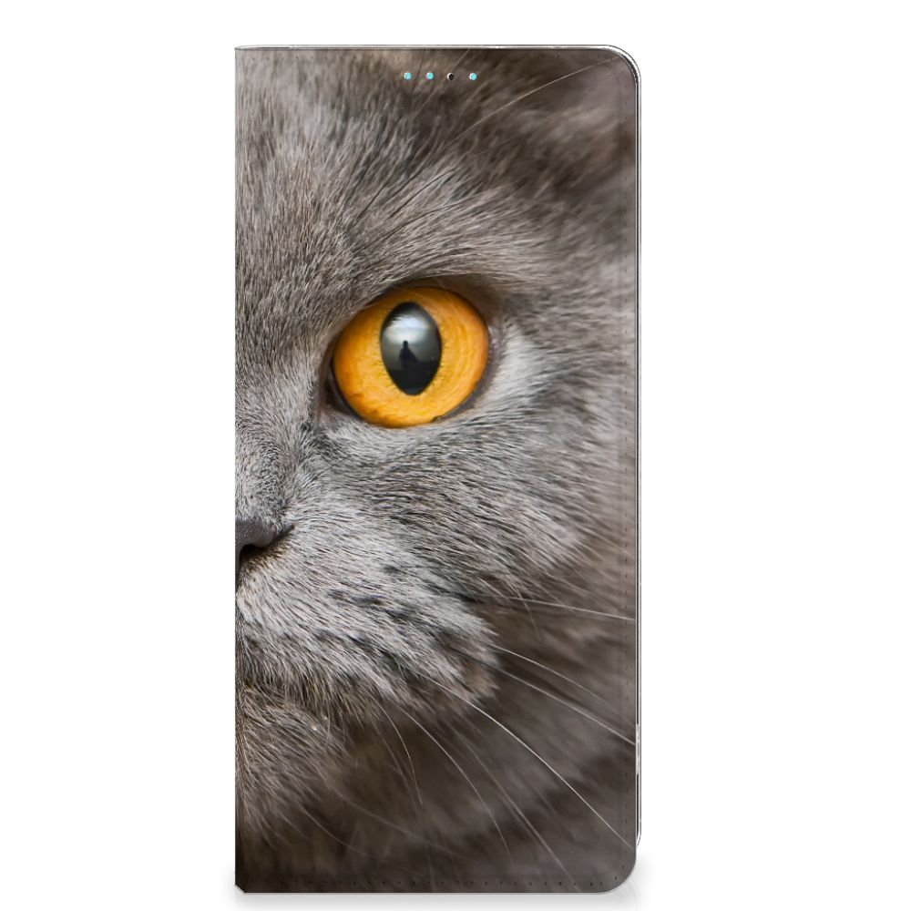 Hoesje maken OPPO A98 5G Britse Korthaar kat oog design
