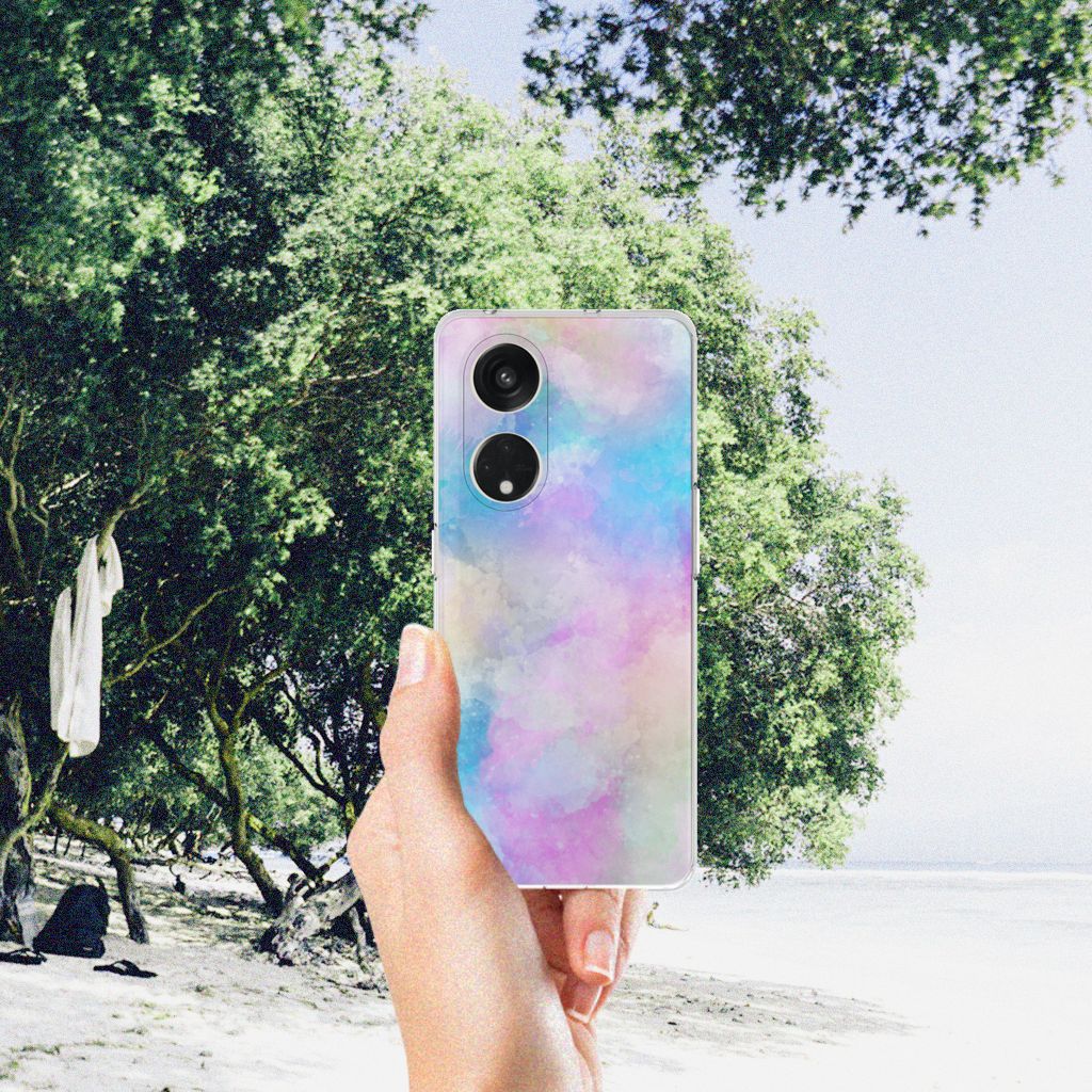 OPPO Reno8 T 5G Hoesje maken Watercolor Light aanzicht