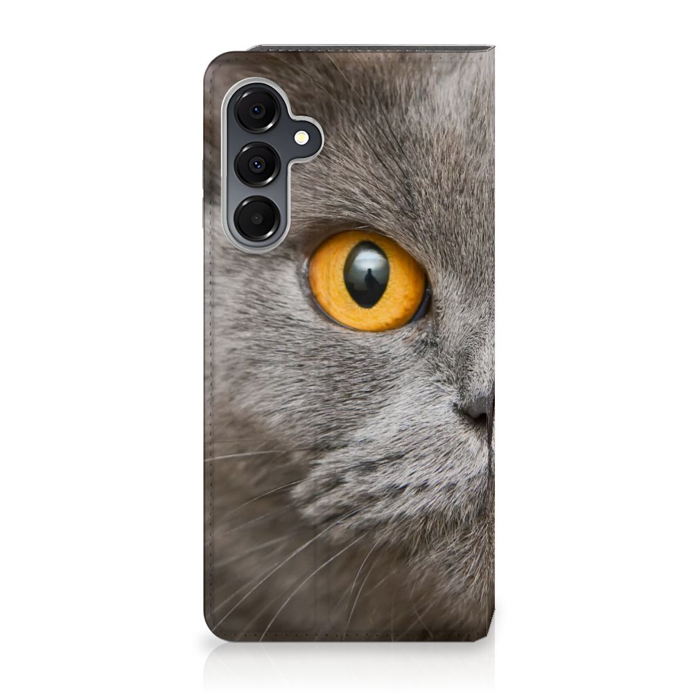 Hoesje maken Samsung Galaxy A16 5G/4G Britse Korthaar kat grijs oog