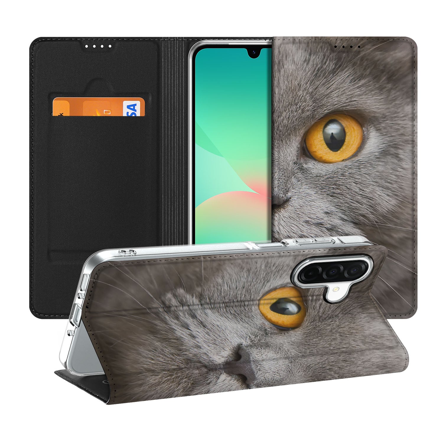 Hoesje maken Samsung Galaxy A26 Britse Korthaar hoesje kattengezicht voorkant