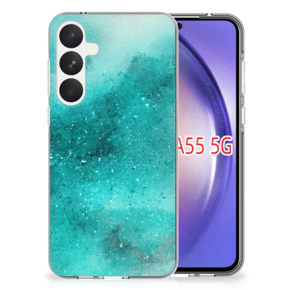 Samsung Galaxy A55 Hoesje maken Painting Blue achterkant