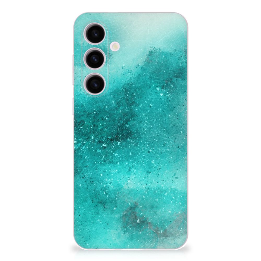 Samsung Galaxy S24 Plus Hoesje maken Painting Blue achteraanzicht