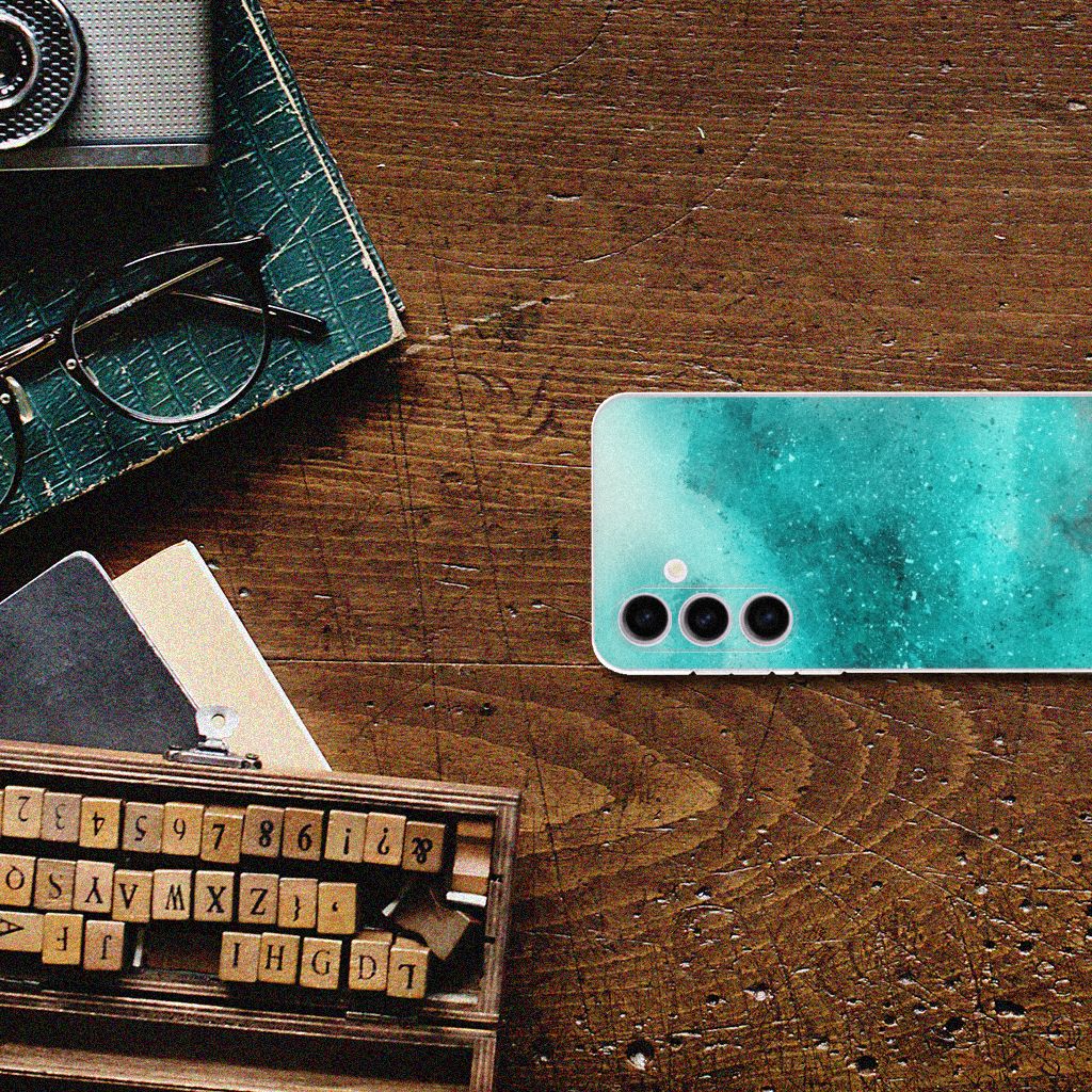 Samsung Galaxy S24 Plus Hoesje maken Painting Blue achterkant