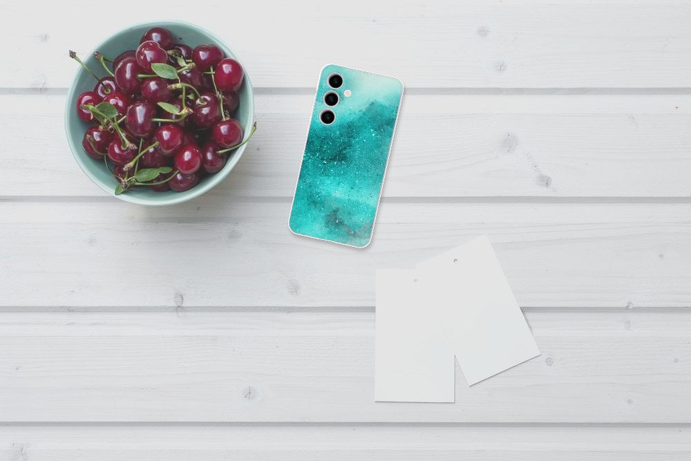 Samsung Galaxy S24 Plus Hoesje maken Painting Blue aanzicht