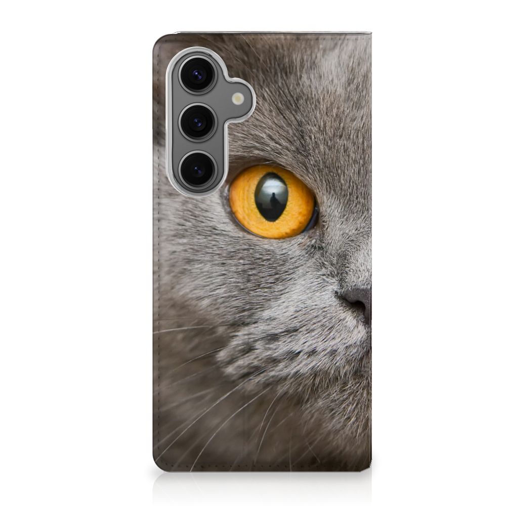 Hoesje maken Samsung Galaxy S24FE Britse Korthaar kattenkop voorkant