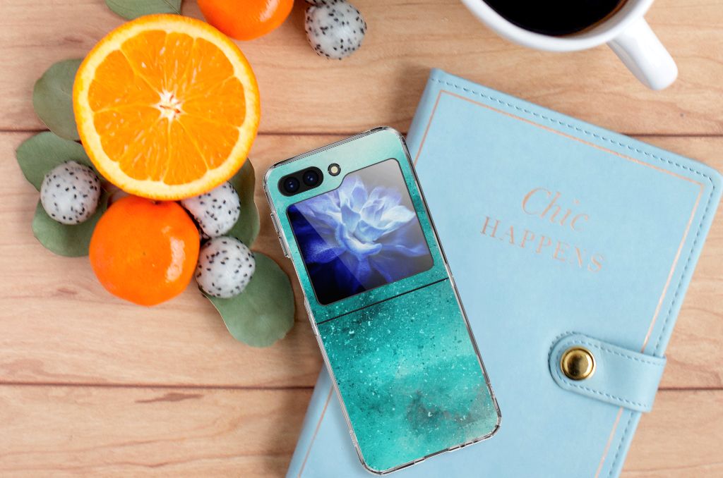 Samsung Galaxy Z Flip 5 Hoesje maken Painting Blue aanzicht