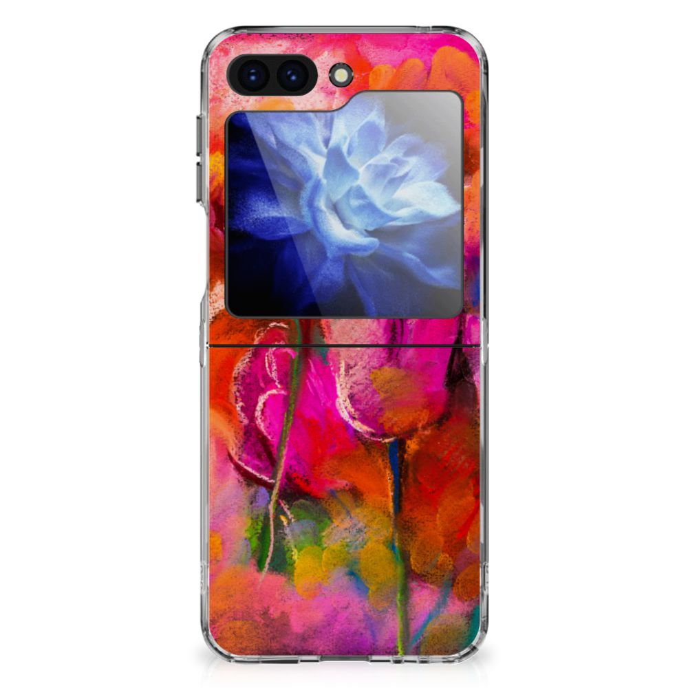 Samsung Galaxy Z Flip 6 Hoesje maken Tulips ontwerp achterkant