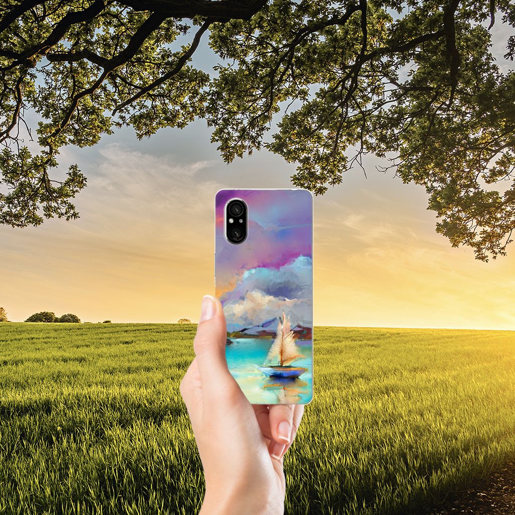 Hoesje maken Sony Xperia 5 V Boat kunst abstract zeilboot landschap