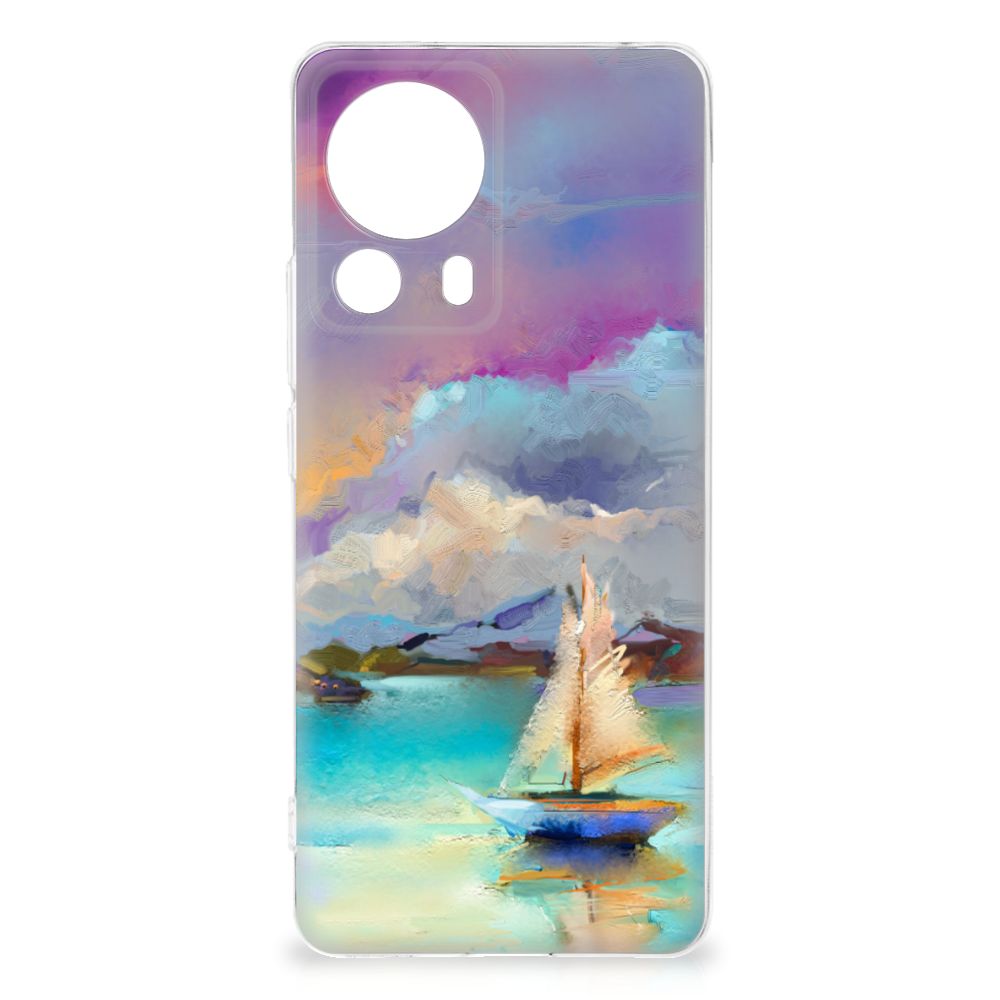 Hoesje maken Xiaomi 13 Lite Boat abstract schilderij bootje meer