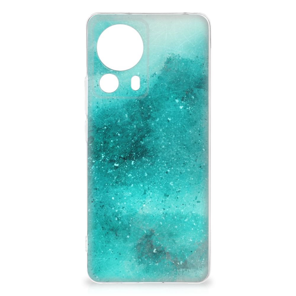 Xiaomi 13 Lite hoesje maken Painting Blue achterkant