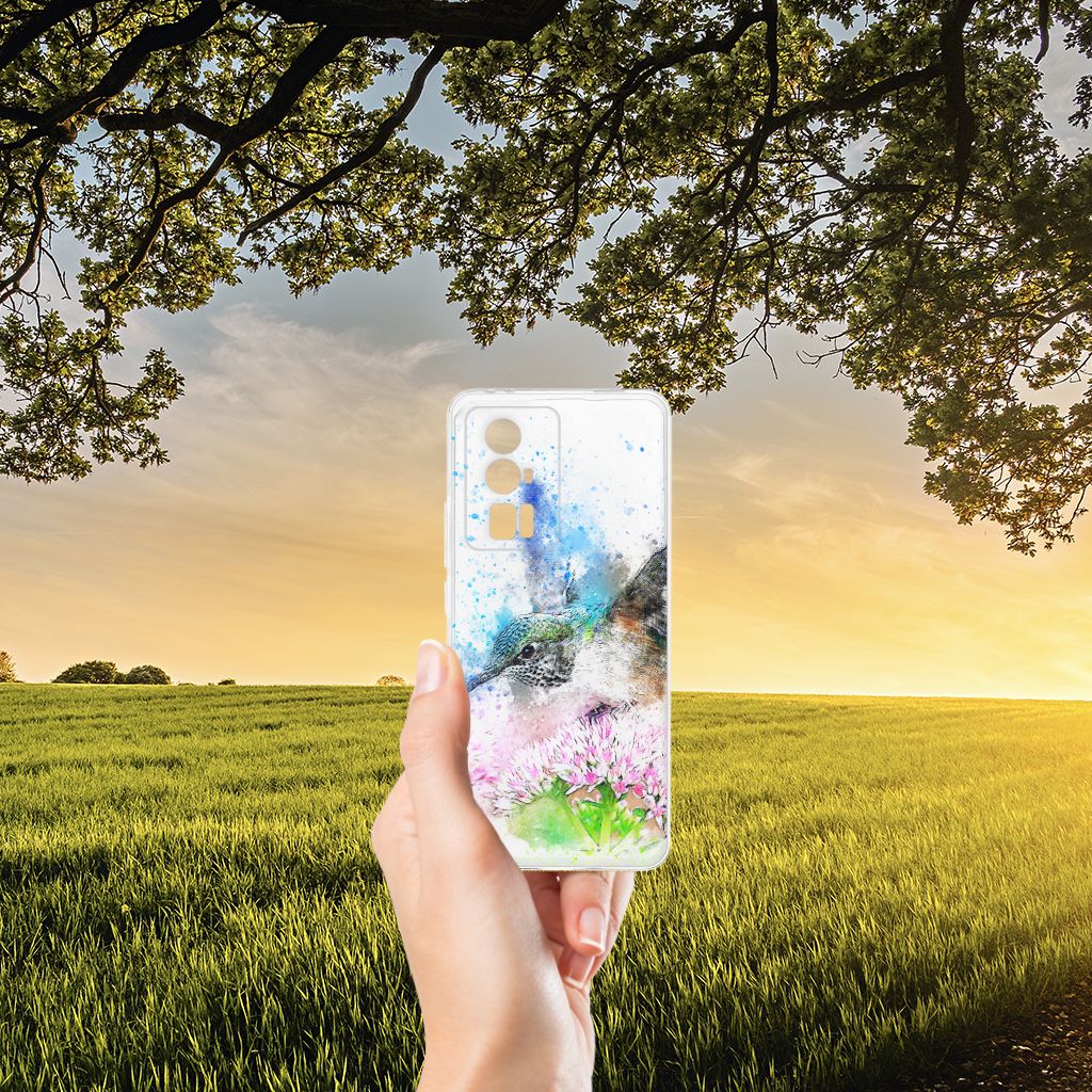Hoesje maken Xiaomi Poco F5 Pro Vogel design kleurrijk aanzicht