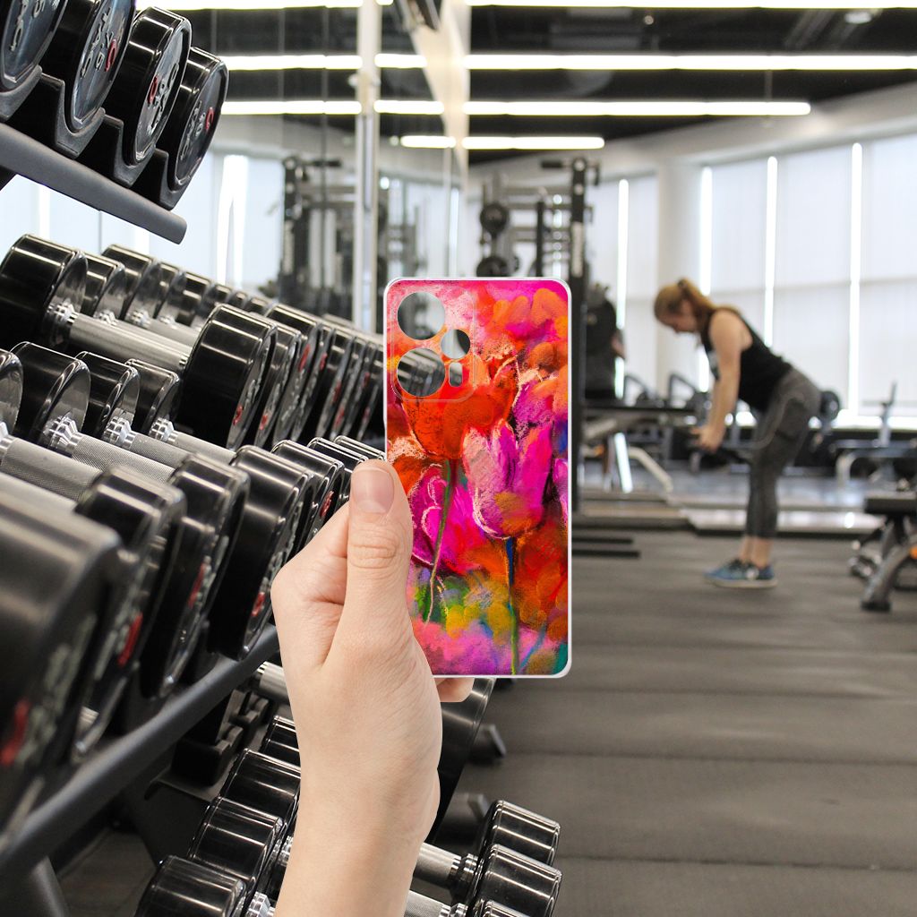 Hoesje maken Xiaomi Poco F5 Tulips telefoonhoesje ontwerp hand fitnessruimte