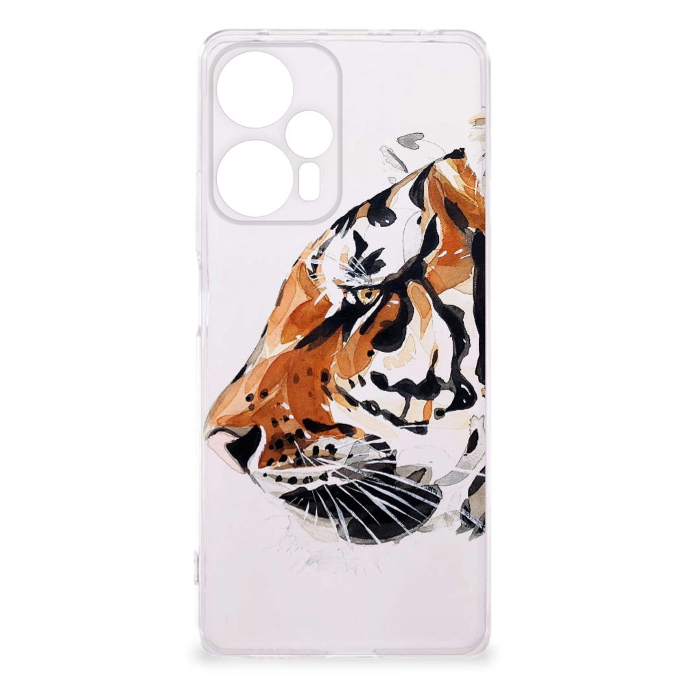 Xiaomi Poco F5 hoesje maken Watercolor Tiger voorkant