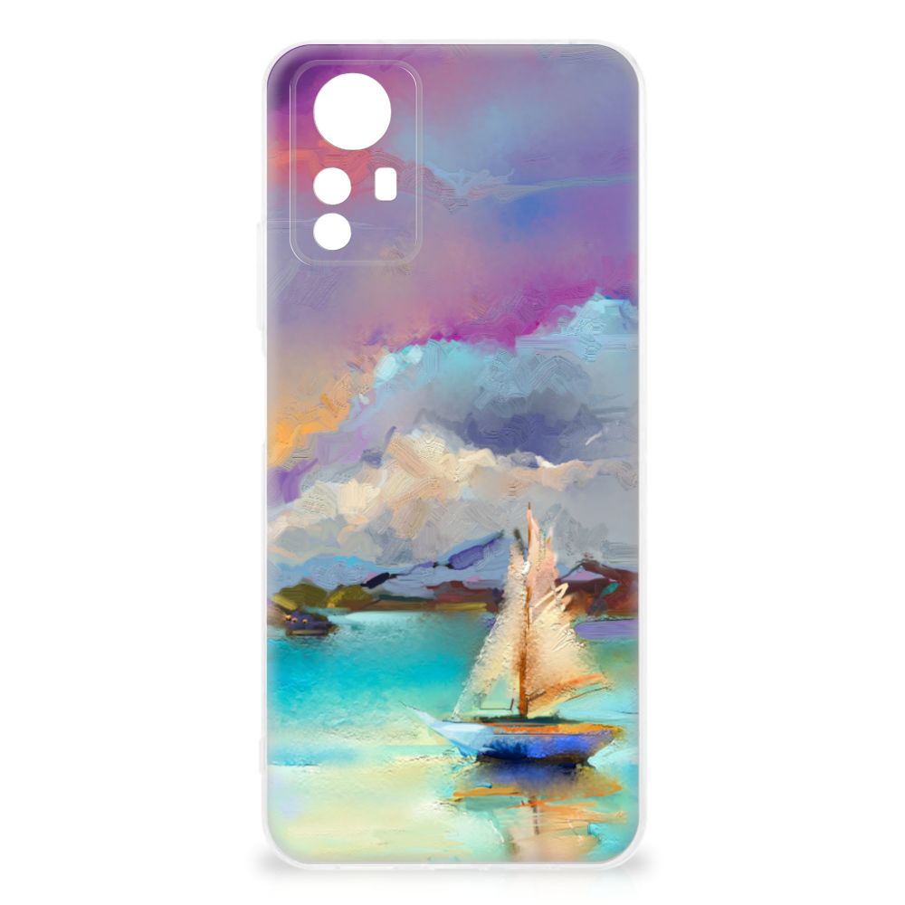 Hoesje maken Xiaomi Redmi Note 12S Boat boot schilderij landschap abstract ontwerp