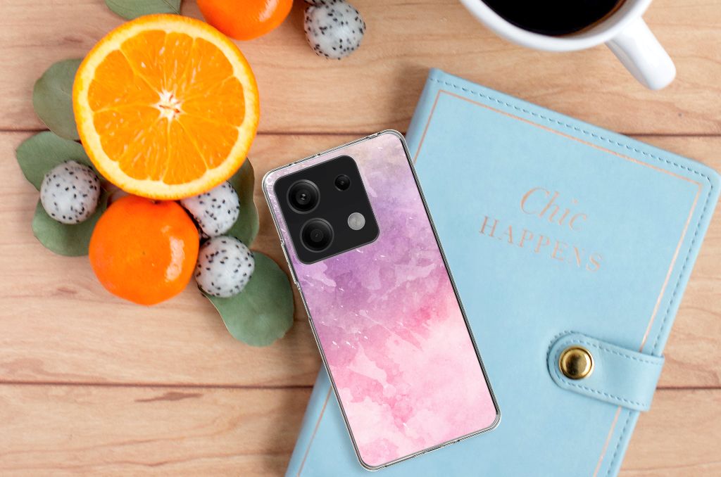 Hoesje maken Xiaomi Redmi Note 13 5G Pink Purple Paint design roze paars aanzicht