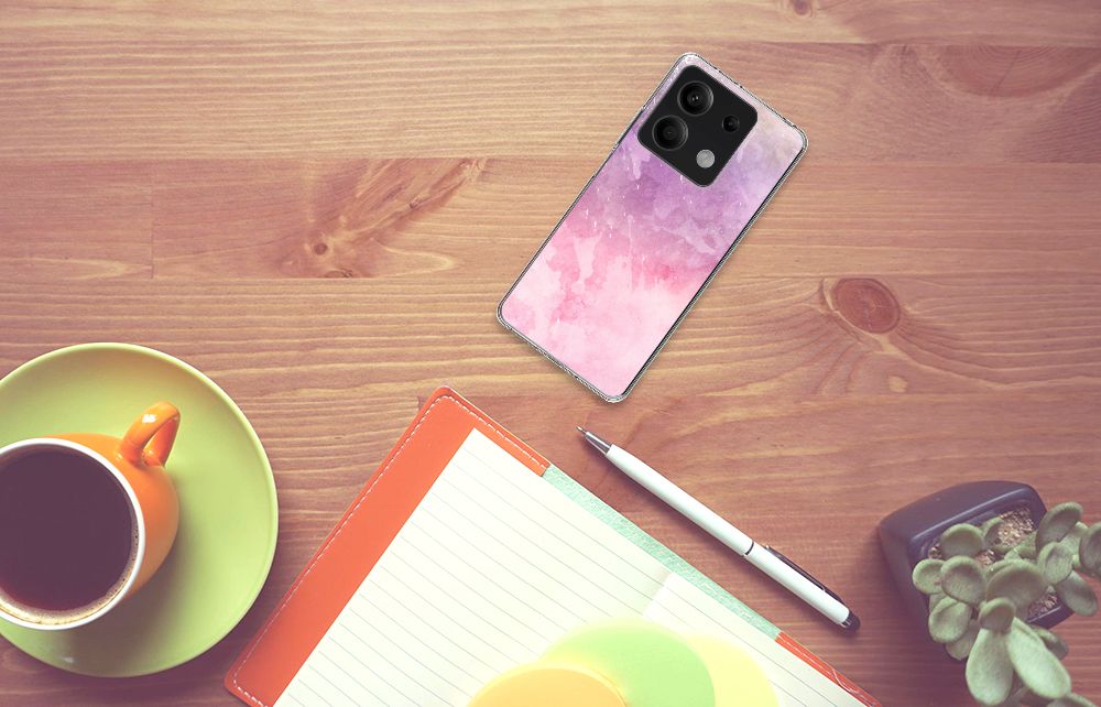 Xiaomi Redmi Note 13 5G hoesje maken Pink Purple Paint aanzicht