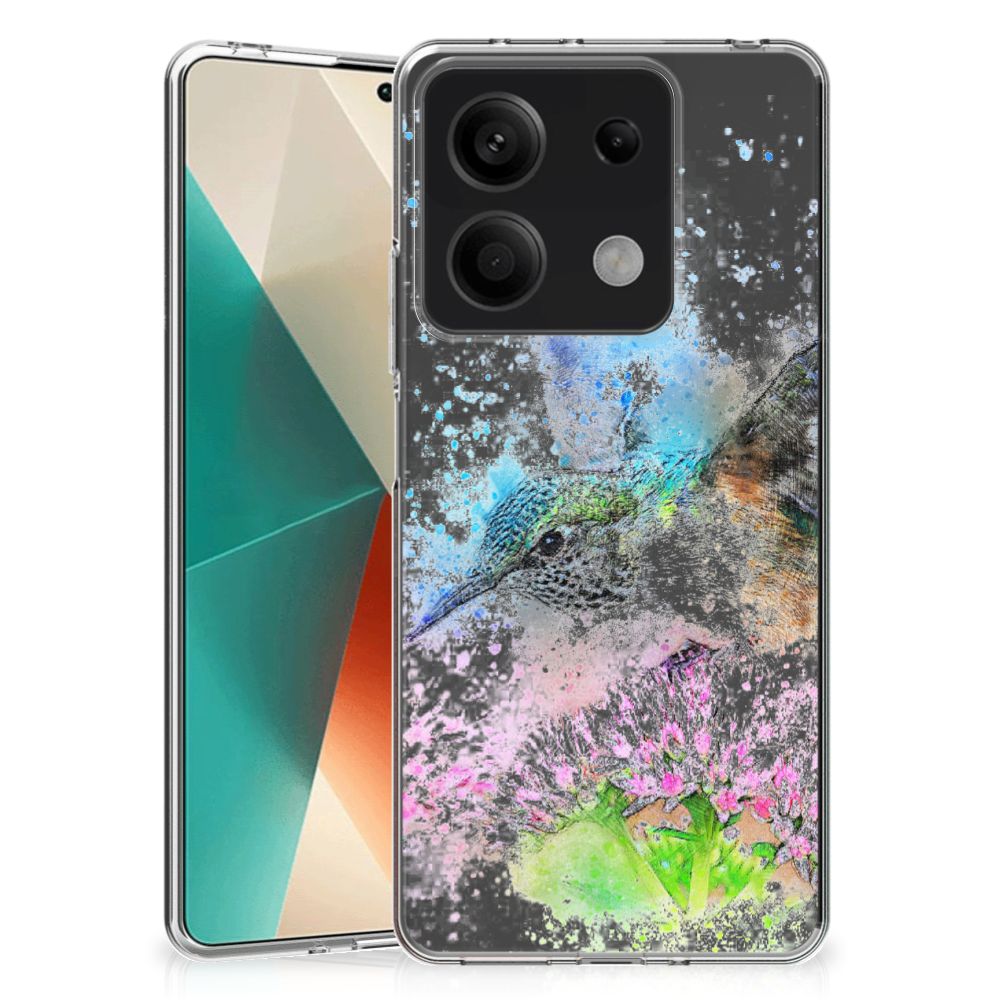 Hoesje maken Xiaomi Redmi Note 13 5G Vogel transparant design vogel bloem aanzicht