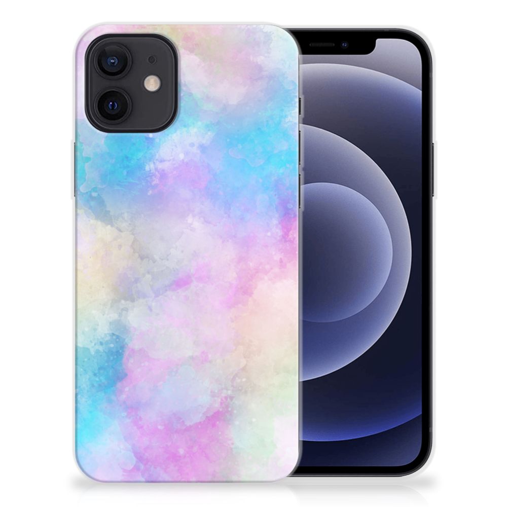 iPhone 12 12 Pro hoesje maken Watercolor Light achterkant zijaanzicht