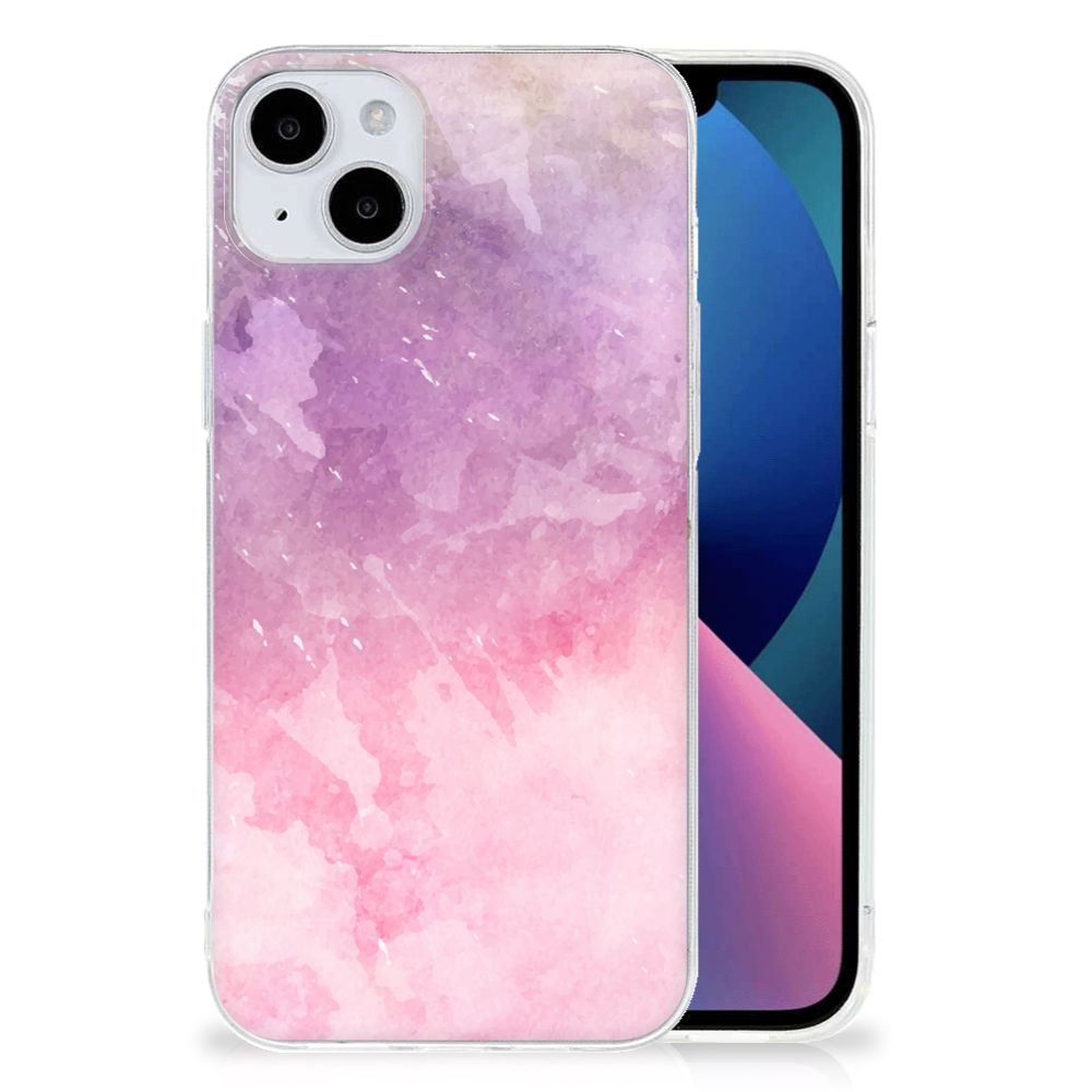 Hoesje maken iPhone 15 Plus Pink Purple Paint in schilderachtige roze paarse tinten đ¸