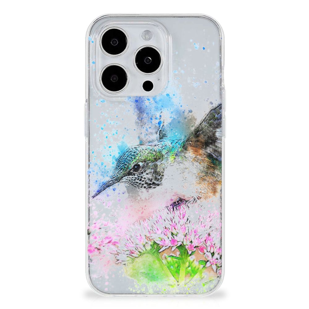 Hoesje maken iPhone 15 Pro Max Vogel met een mooie vogel- en bloemillustratie đ¸.