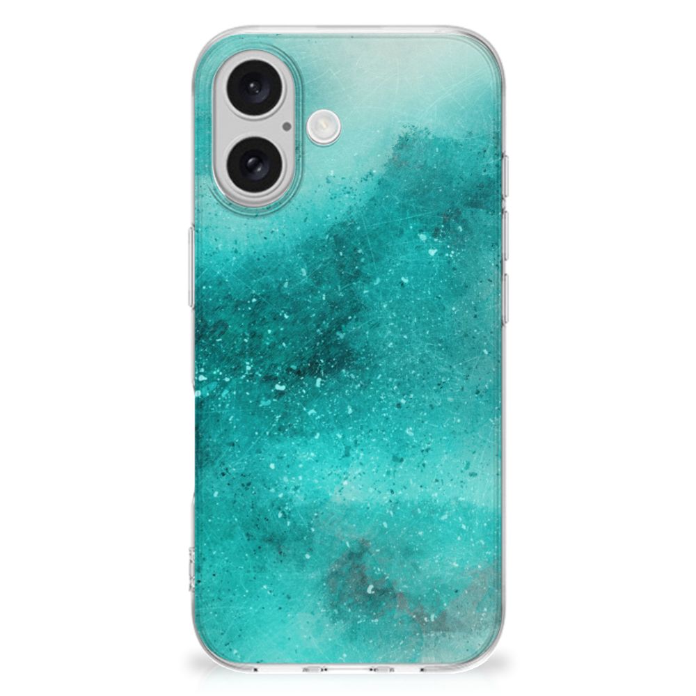 B2C Telecom iPhone 16 Hoesje maken Painting Blue achterkant
