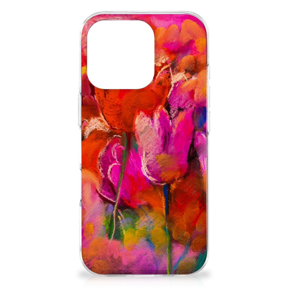 B2C Telecom Hoesje maken iPhone 16 Pro Tulips design achterkant