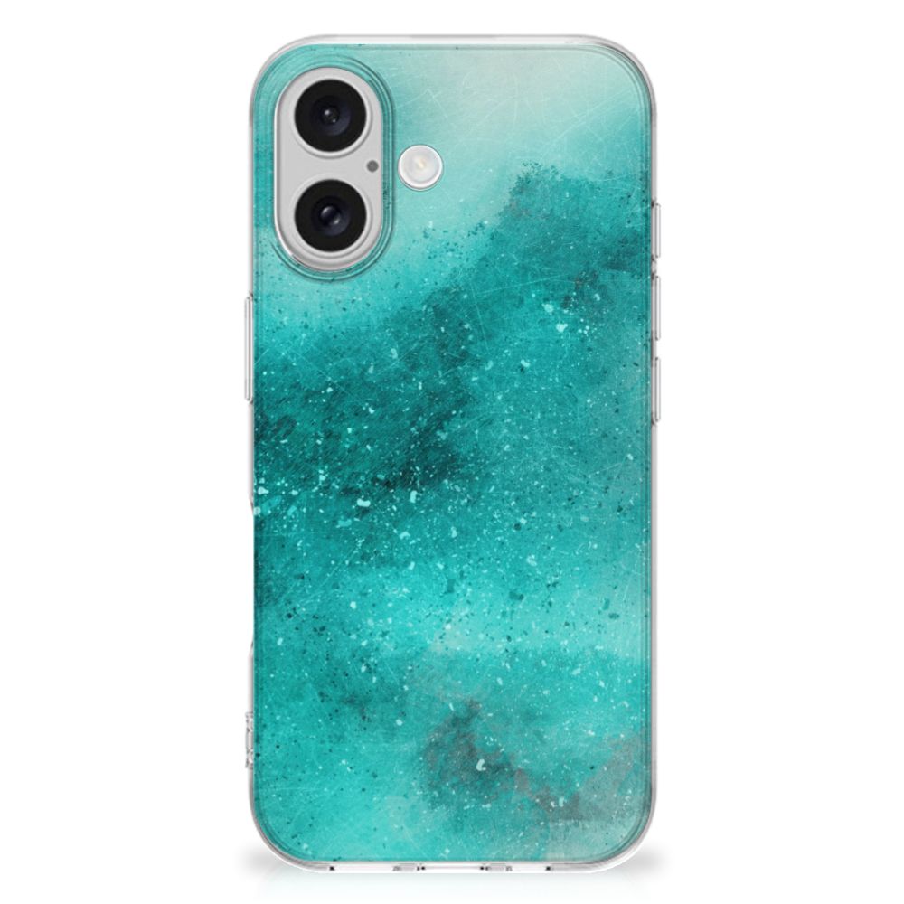 B2C Telecom Hoesje maken iPhone 16 plus Painting Blue achterkant