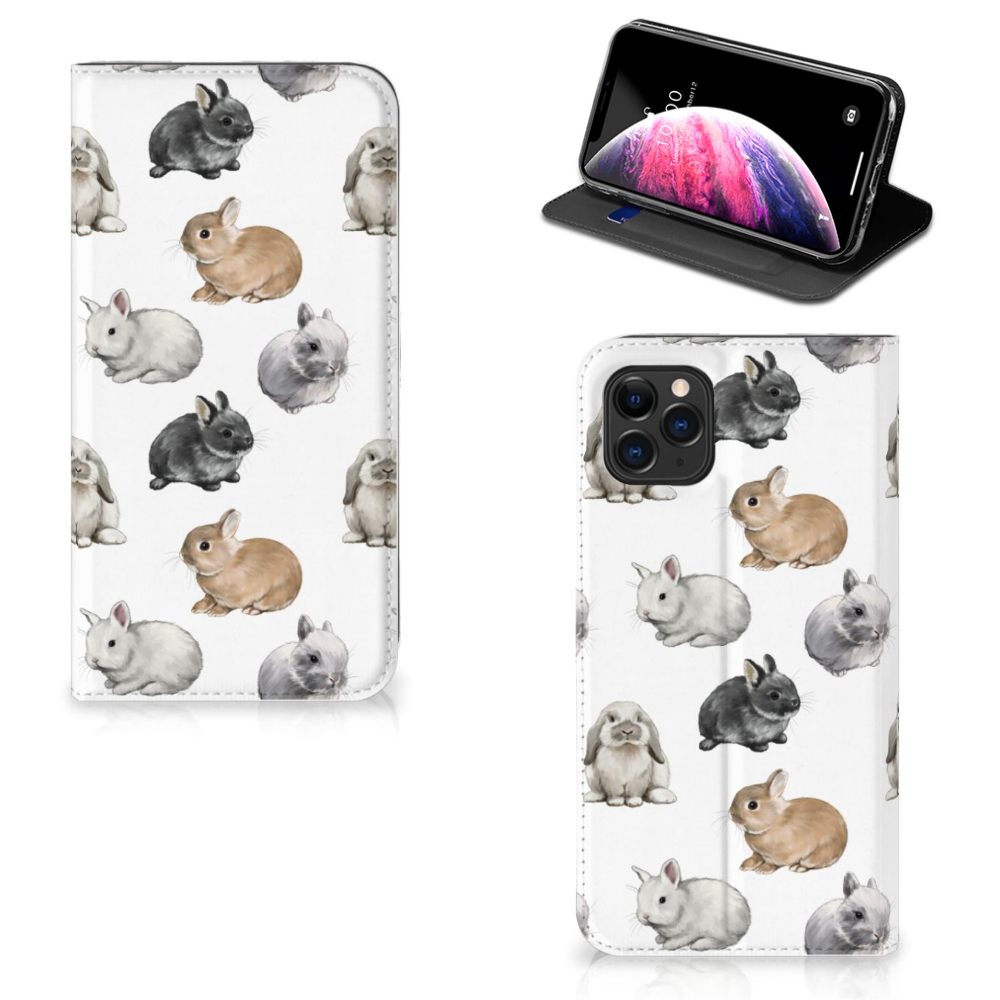 Hoesje maken voor Apple iPhone 11 Pro Max Konijntjes met schattige konijnenprint đ.