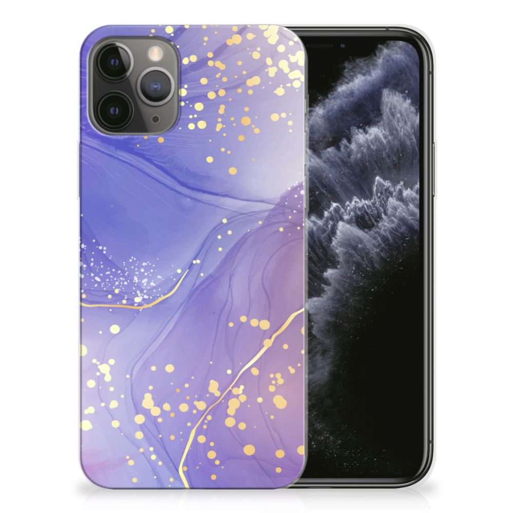 Apple iPhone 11 Pro hoesje maken Watercolor Paars achterzijde