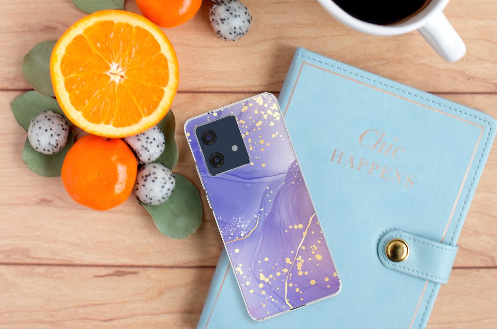 Hoesje maken voor Motorola Edge 40 Neo Watercolor Paars
