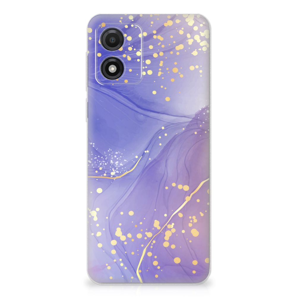 Motorola Moto E13 hoesje maken Watercolor Paars achterzijde