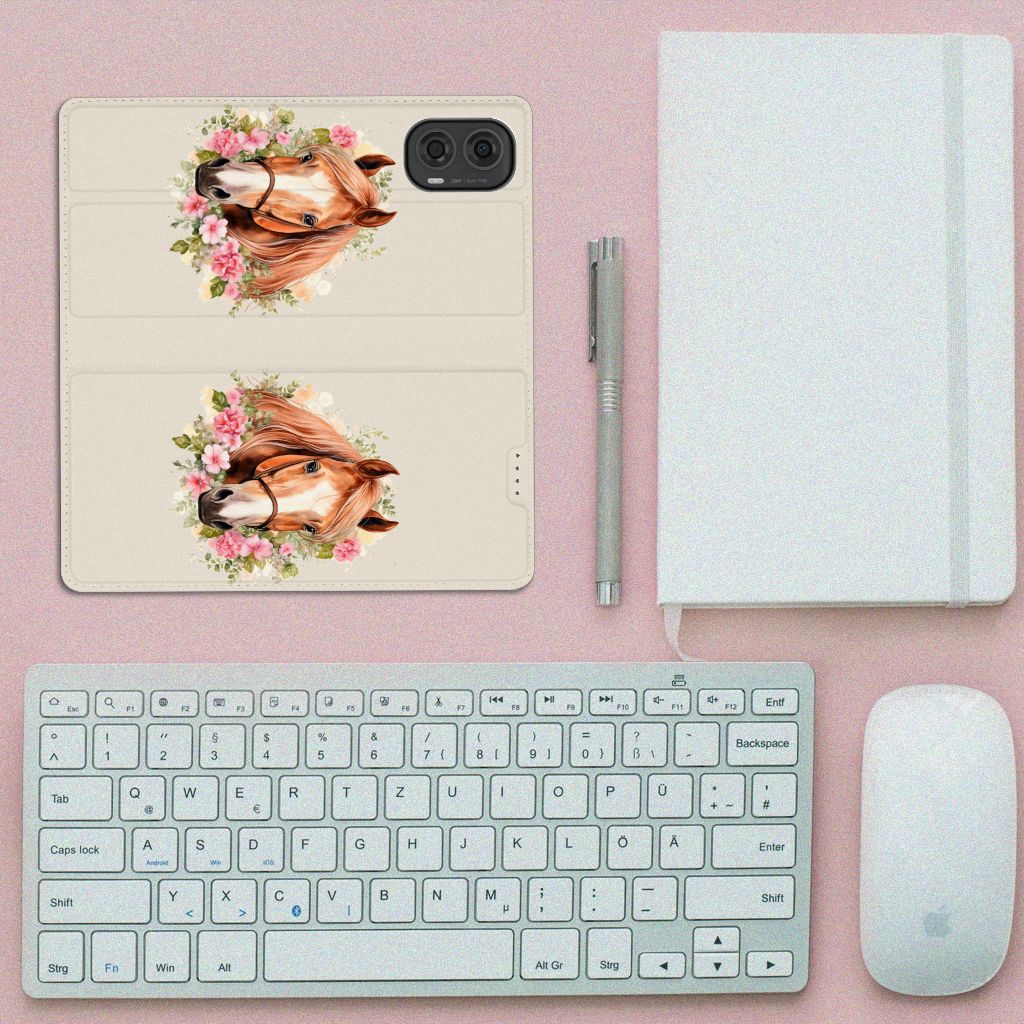 Motorola Moto G24 Hoesje maken voor Motorola Moto G24 | G04 | G24 Power Paard design paard aanzicht