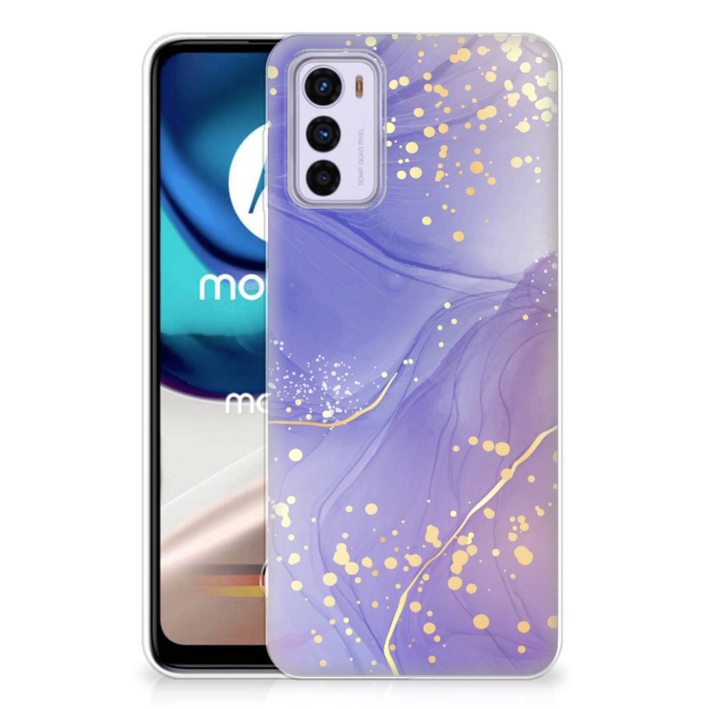 Motorola Moto G42 hoesje maken Watercolor Paars achterkant