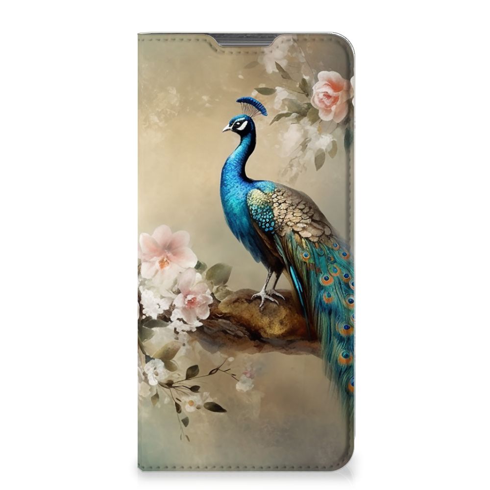 Motorola Moto G52 | Moto G82 hoesje maken voor Motorola Moto G52 | Moto G82 Vintage Pauwen aanzicht