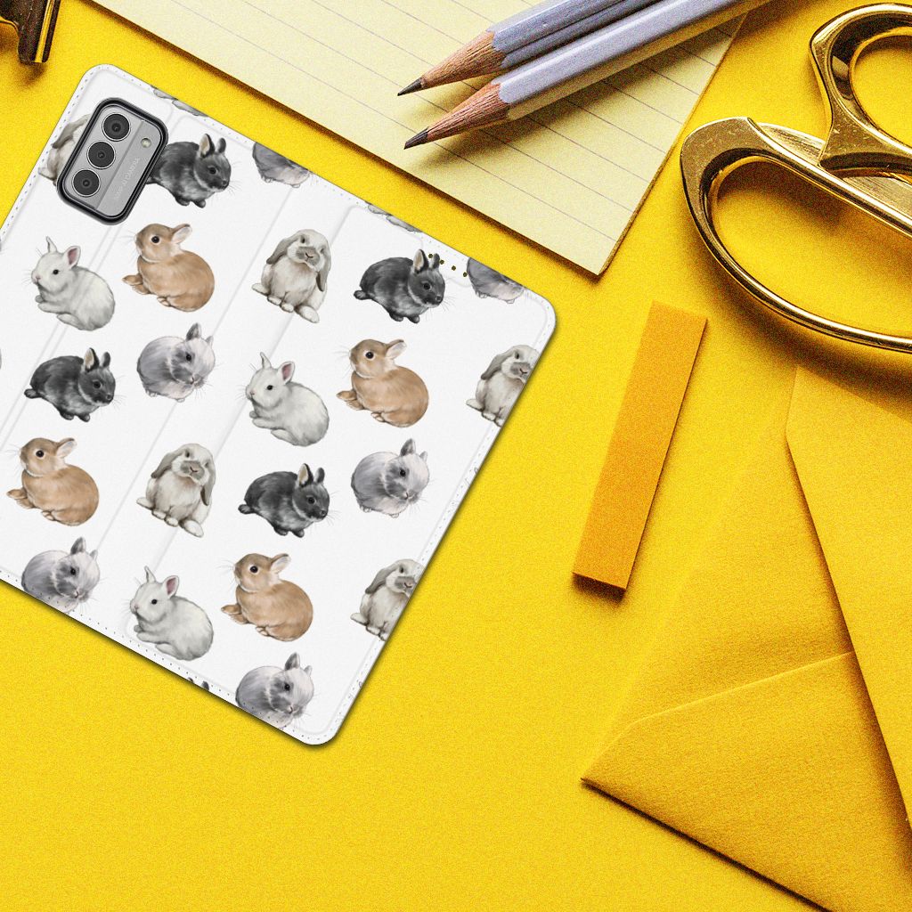 Hoesje maken voor Nokia G42 Konijntjes met schattige konijntjes, perfect cadeau voor bescherming en uitstraling.