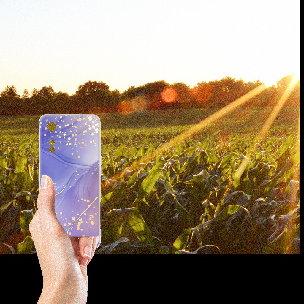 OPPO A78 5G A58 5G hoesje maken Watercolor Paars aanzicht